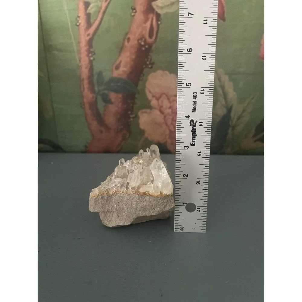 Natural Clear Quartz Crystal Cluster Rock on Matrix 3.5x2.5 Mineral Specimen